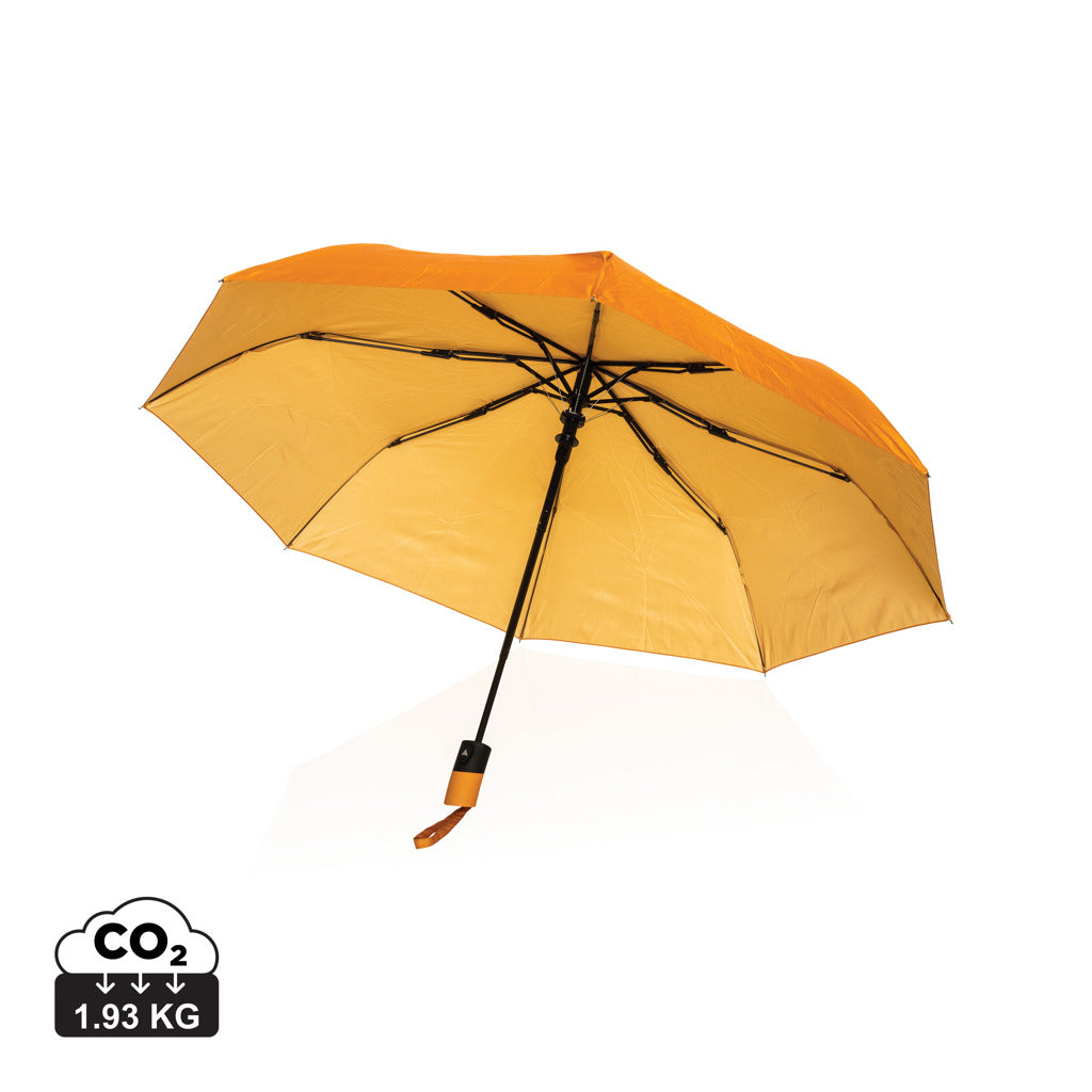 21' Impact AWARE™ 190T mini auto open umbrella - Sundial Orange