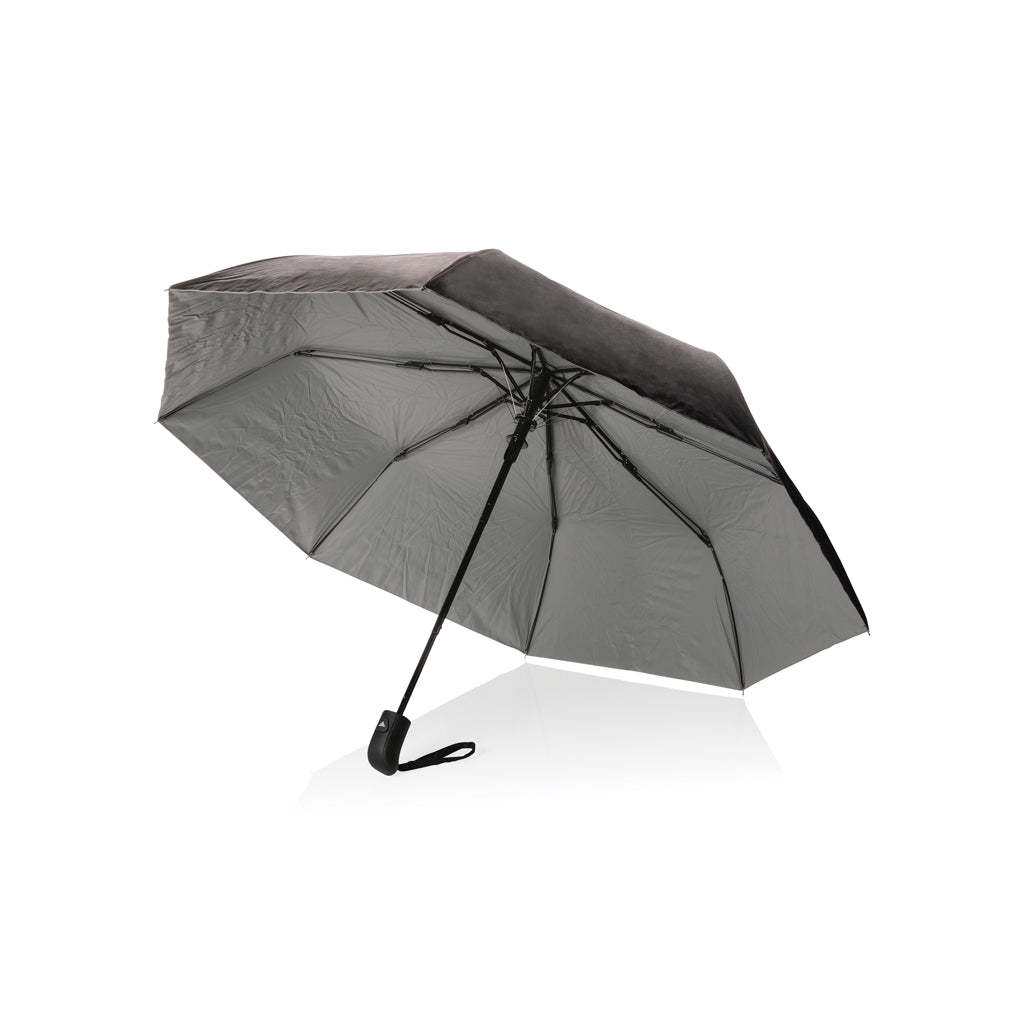 21' Impact AWARE™ RPET 190T Pongee dual colour mini umbrella - Silver