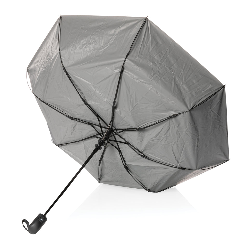 21' Impact AWARE™ RPET 190T Pongee dual colour mini umbrella - Silver