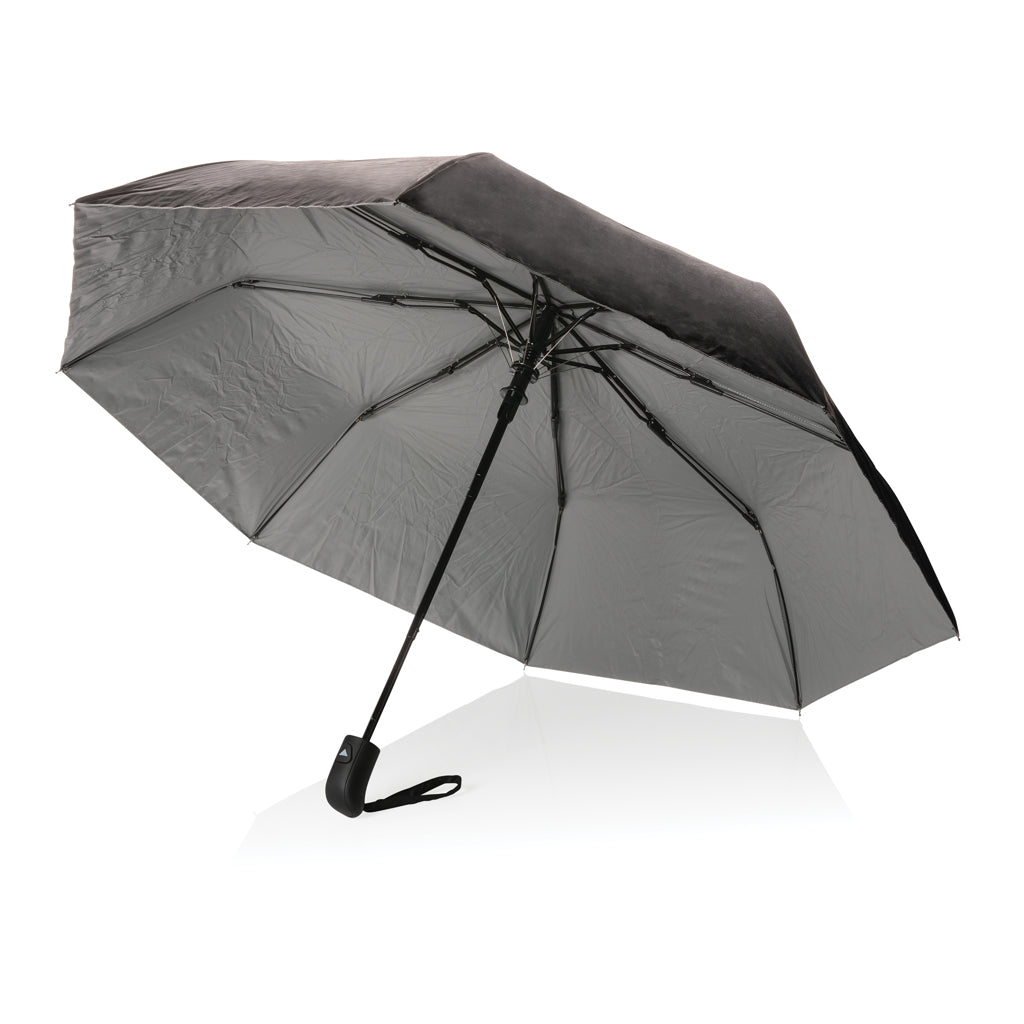 21' Impact AWARE™ RPET 190T Pongee dual colour mini umbrella - Silver