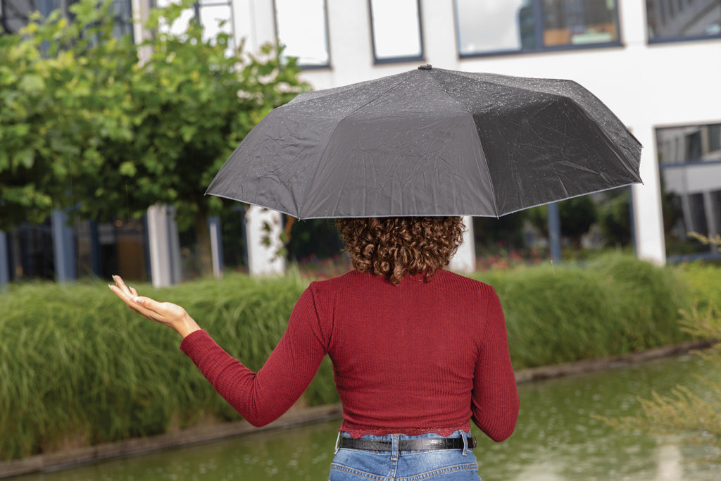 21' Impact AWARE™ RPET 190T Pongee dual colour mini umbrella - Silver