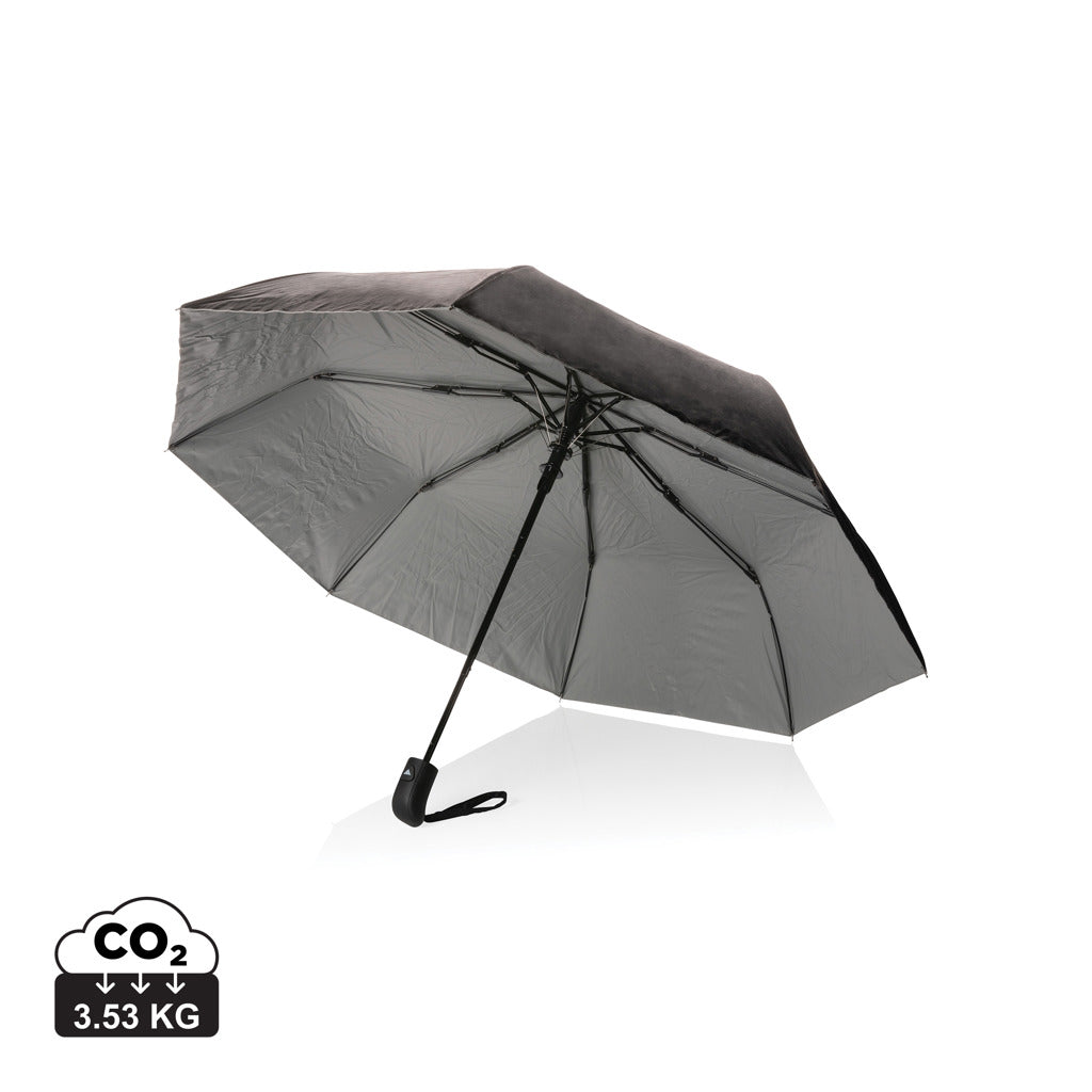 21' Impact AWARE™ RPET 190T Pongee dual colour mini umbrella - Silver