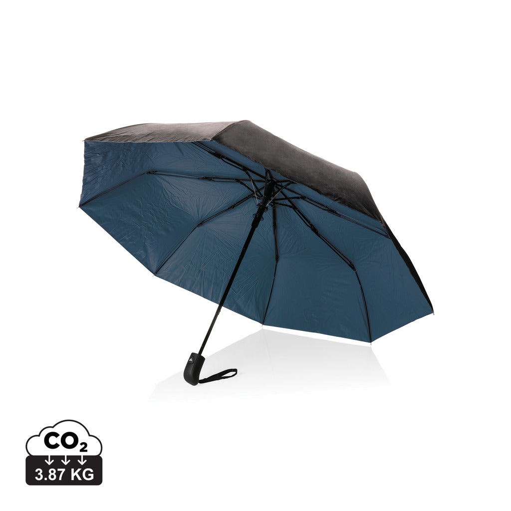 21' Impact AWARE™ RPET 190T Pongee dual colour mini umbrella - Blue