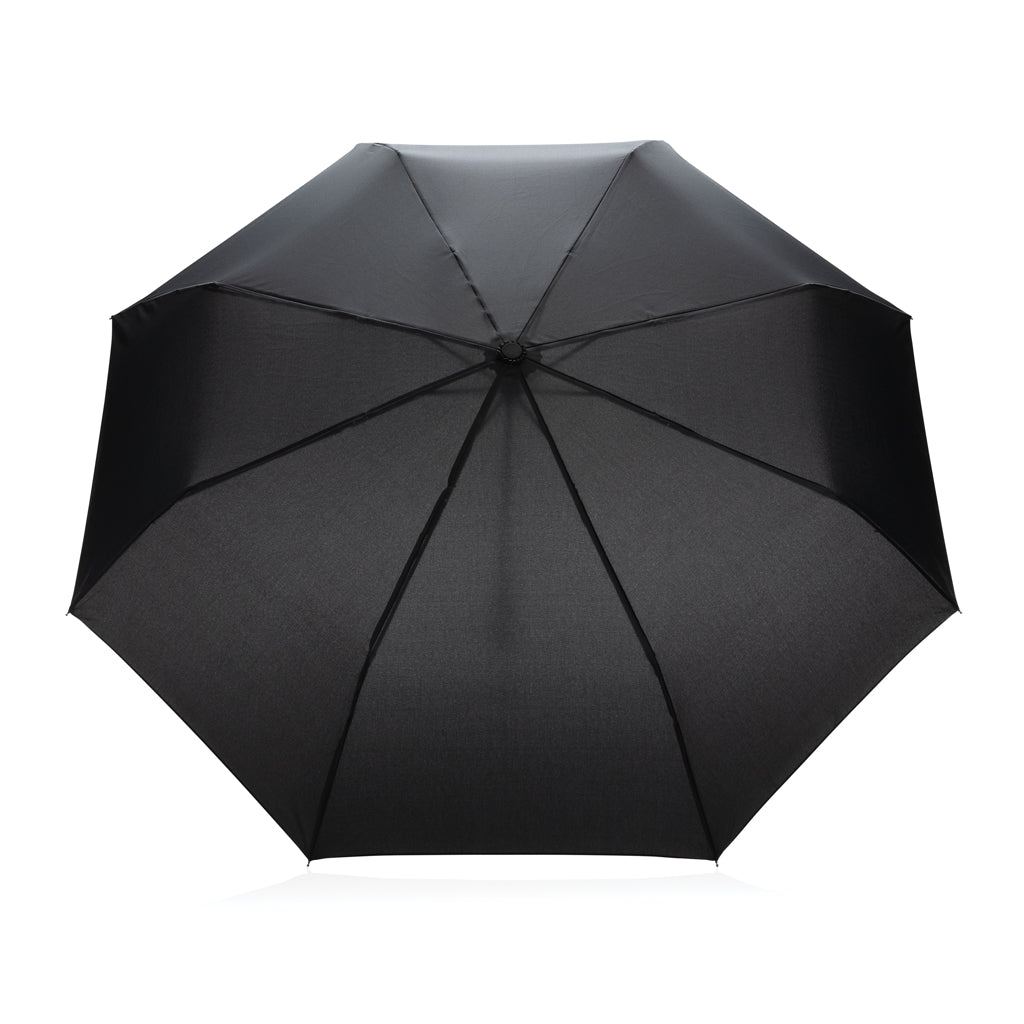 20.5' Impact AWARE™ RPET 190T Pongee bamboo mini umbrella - Black