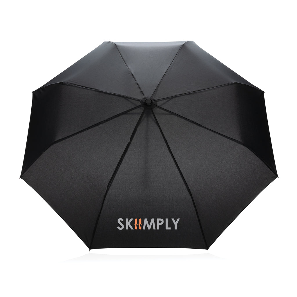 20.5' Impact AWARE™ RPET 190T Pongee bamboo mini umbrella - Black