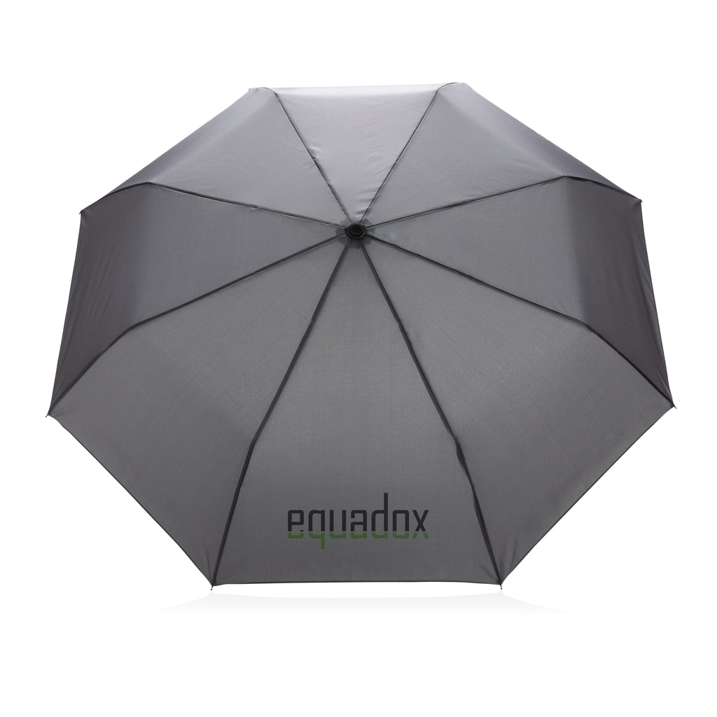 20.5' Impact AWARE™ RPET 190T Pongee bamboo mini umbrella - Anthracite