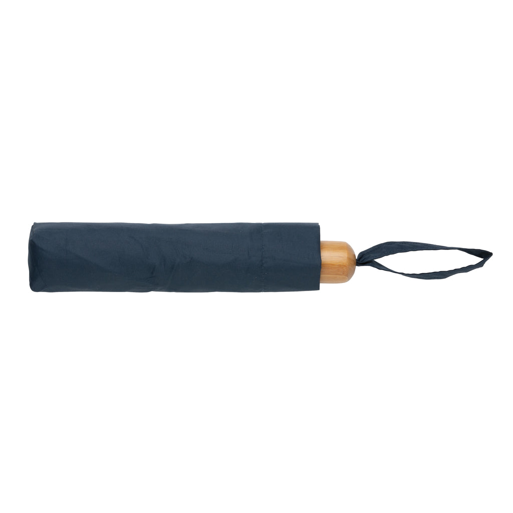 20.5' Impact AWARE™ RPET 190T Pongee bamboo mini umbrella - Navy