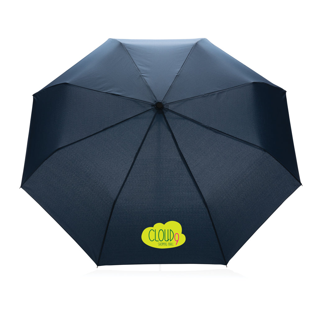 20.5' Impact AWARE™ RPET 190T Pongee bamboo mini umbrella - Navy