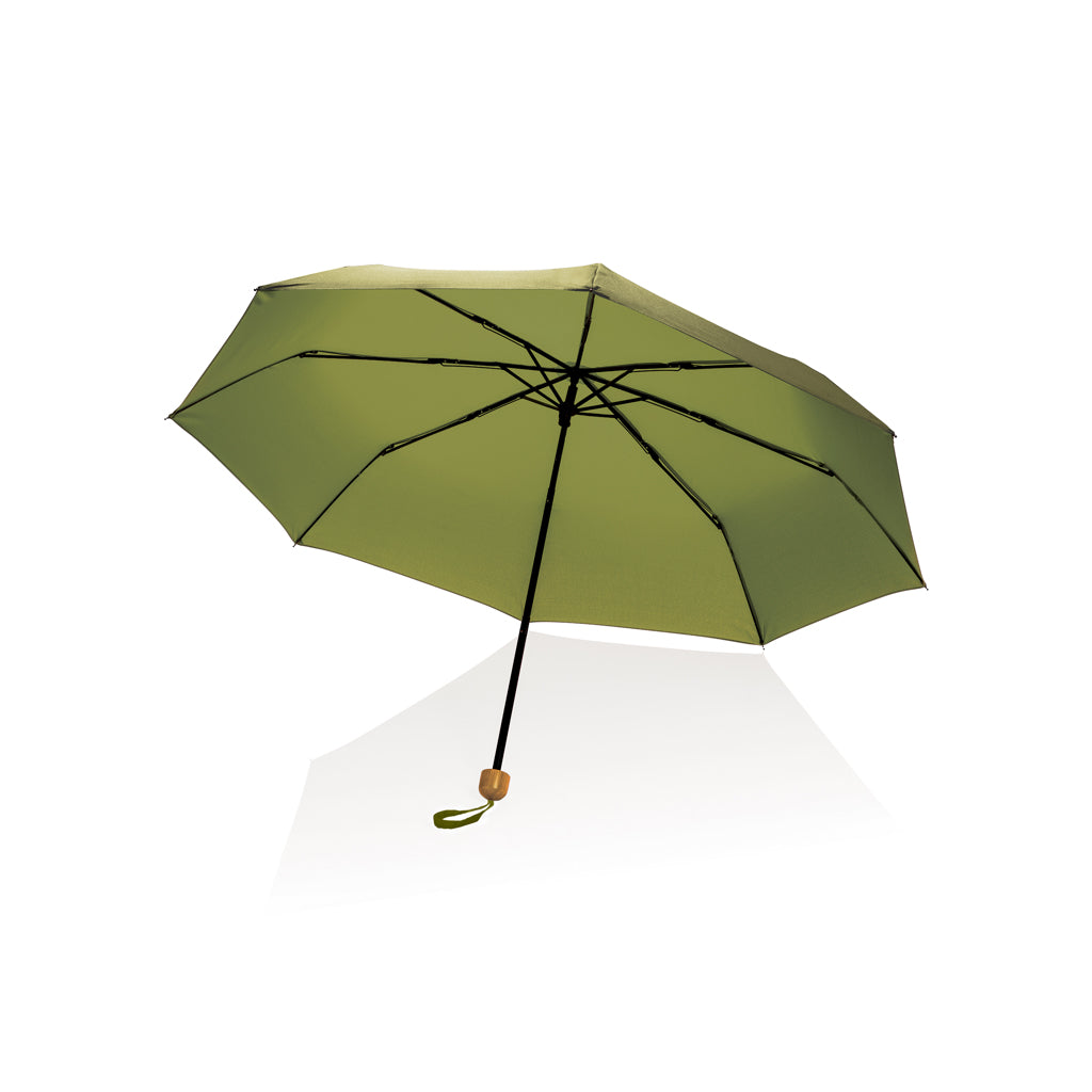 20.5' Impact AWARE™ RPET 190T Pongee bamboo mini umbrella - Green