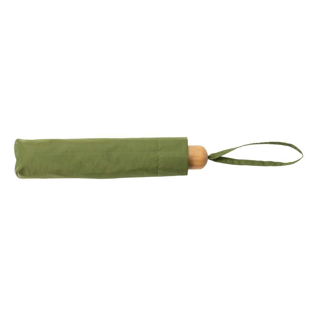 20.5' Impact AWARE™ RPET 190T Pongee bamboo mini umbrella - Green