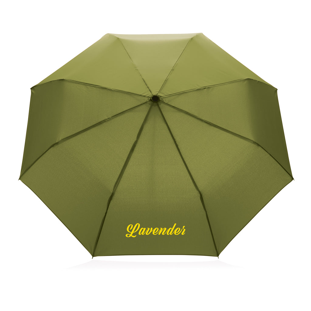 20.5' Impact AWARE™ RPET 190T Pongee bamboo mini umbrella - Green