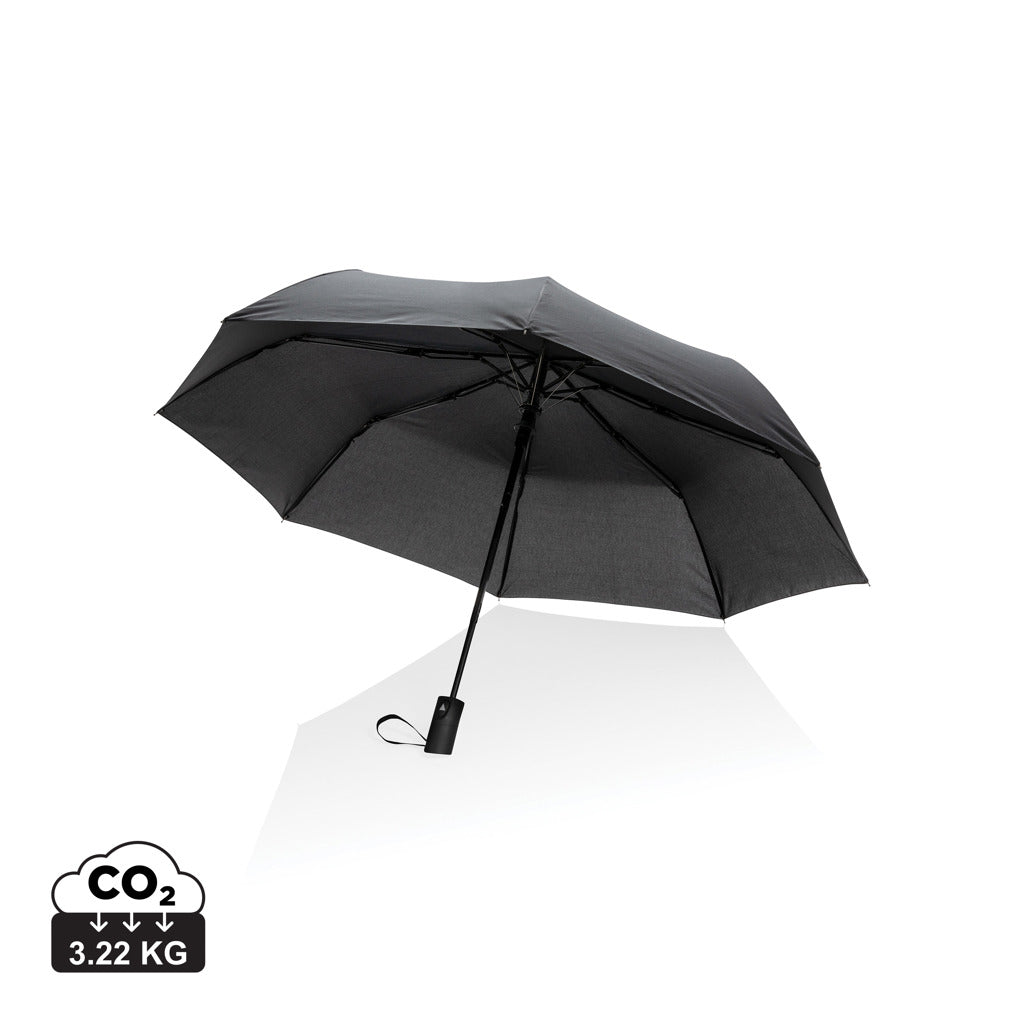 21' Impact AWARE™ RPET 190T mini auto open umbrella - Black
