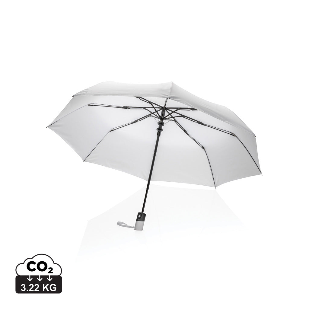 21' Impact AWARE™ RPET 190T mini auto open umbrella - White
