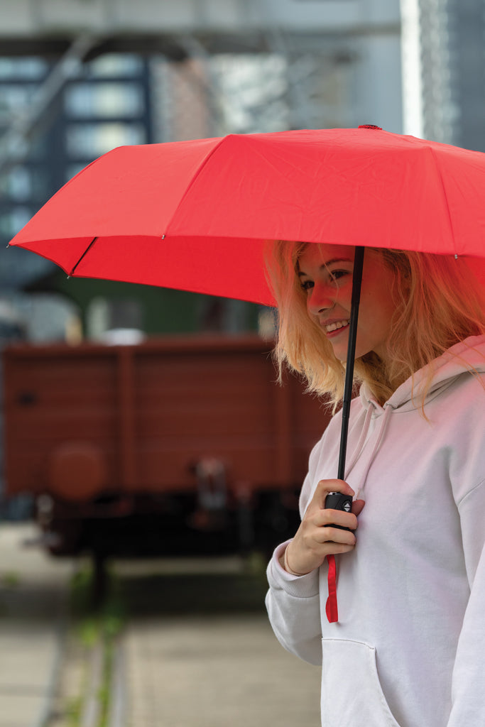 21' Impact AWARE™ RPET 190T auto open/close umbrella - Red