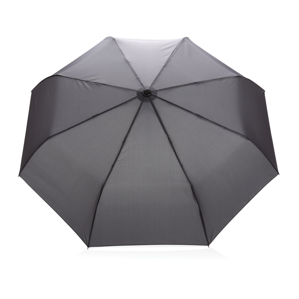 21' Impact AWARE™ RPET 190T bamboo auto open/close umbrella - Anthracite