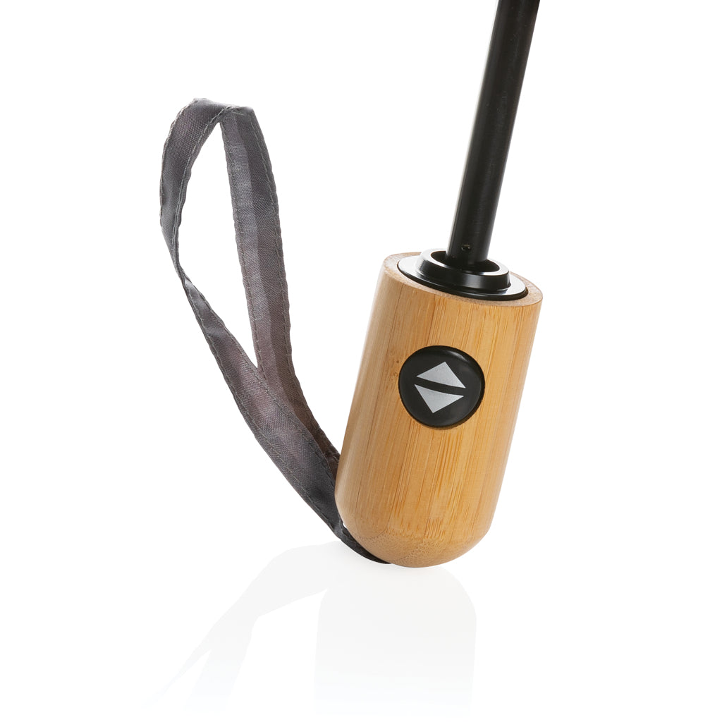 21' Impact AWARE™ RPET 190T bamboo auto open/close umbrella - Anthracite
