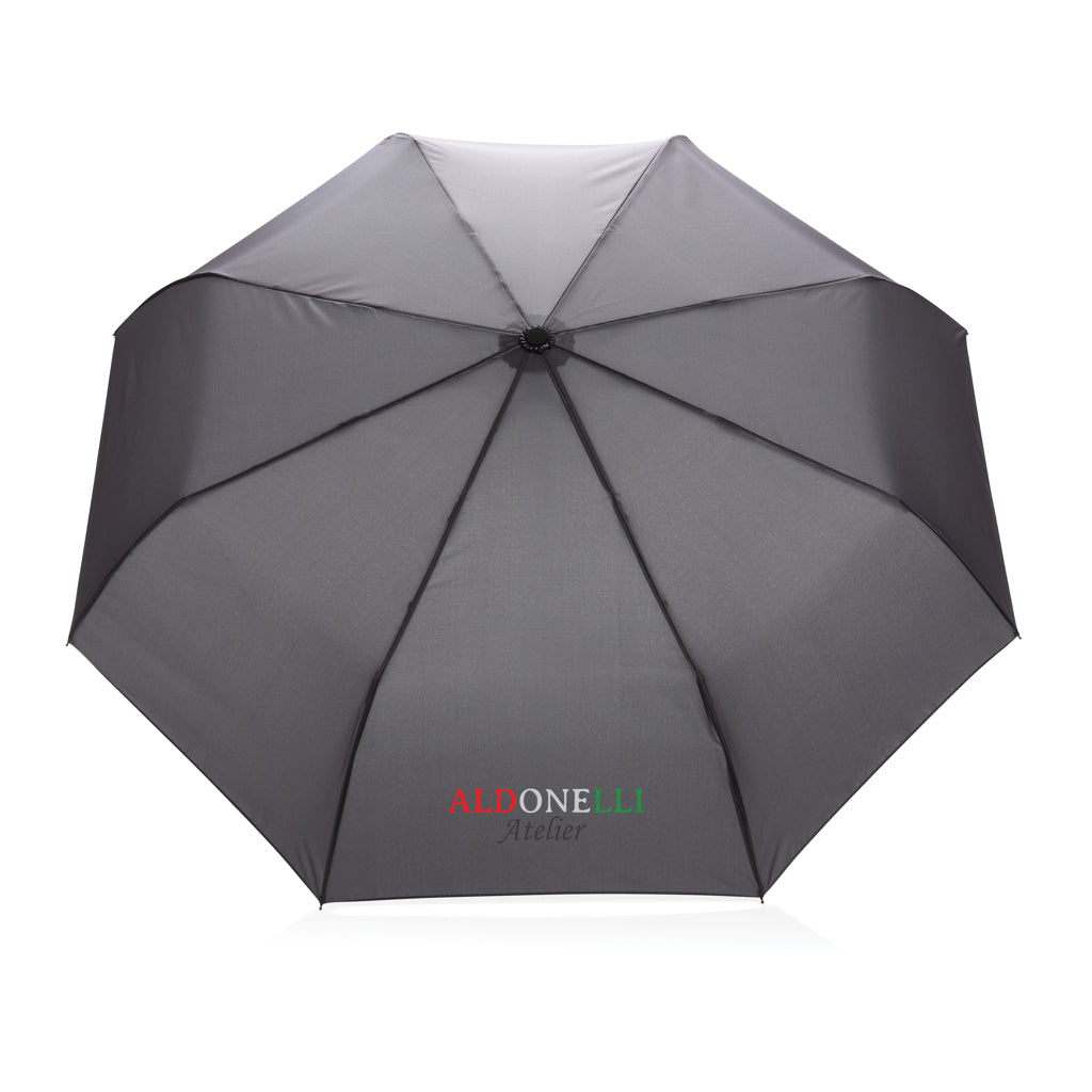 21' Impact AWARE™ RPET 190T bamboo auto open/close umbrella - Anthracite