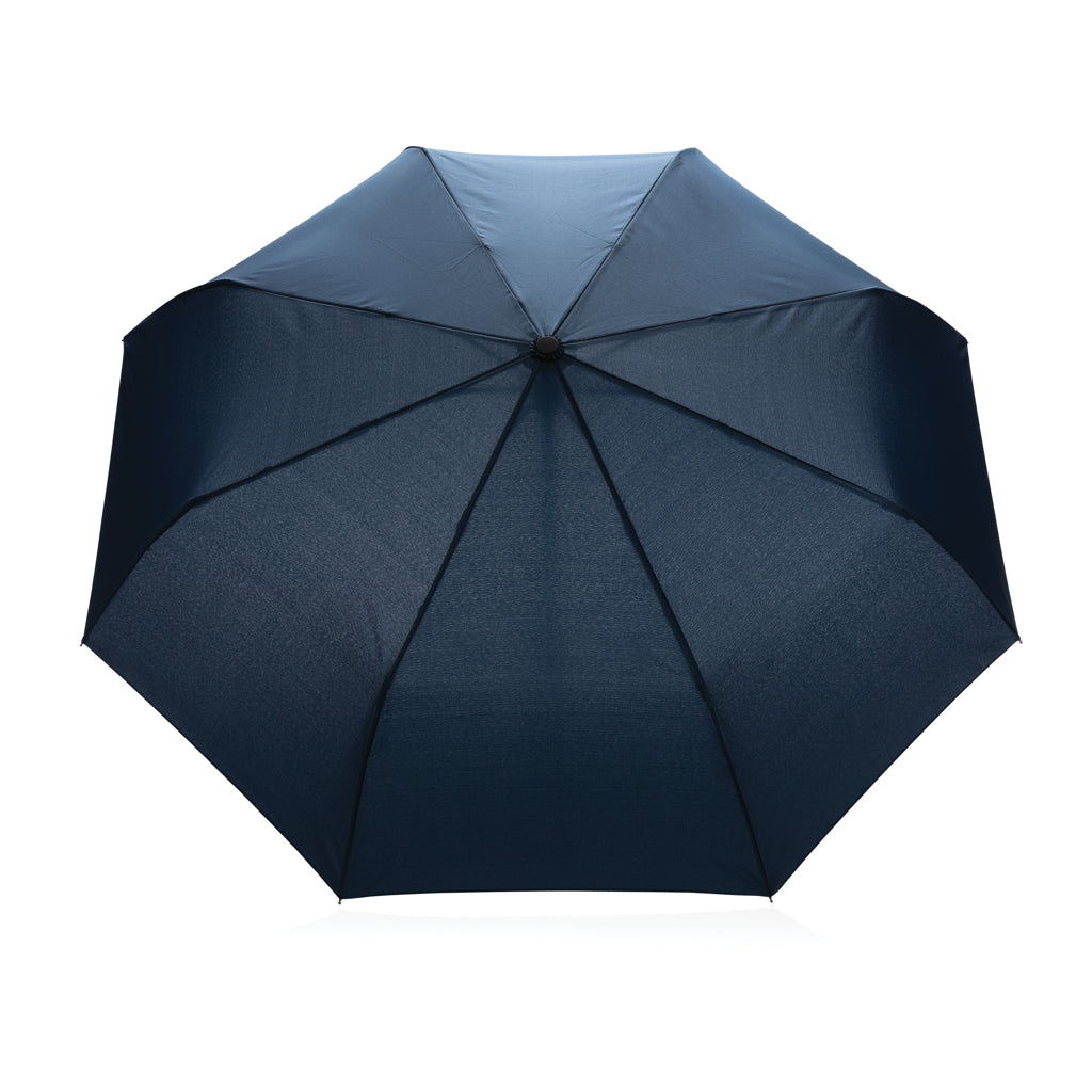21' Impact AWARE™ RPET 190T bamboo auto open/close umbrella - Navy