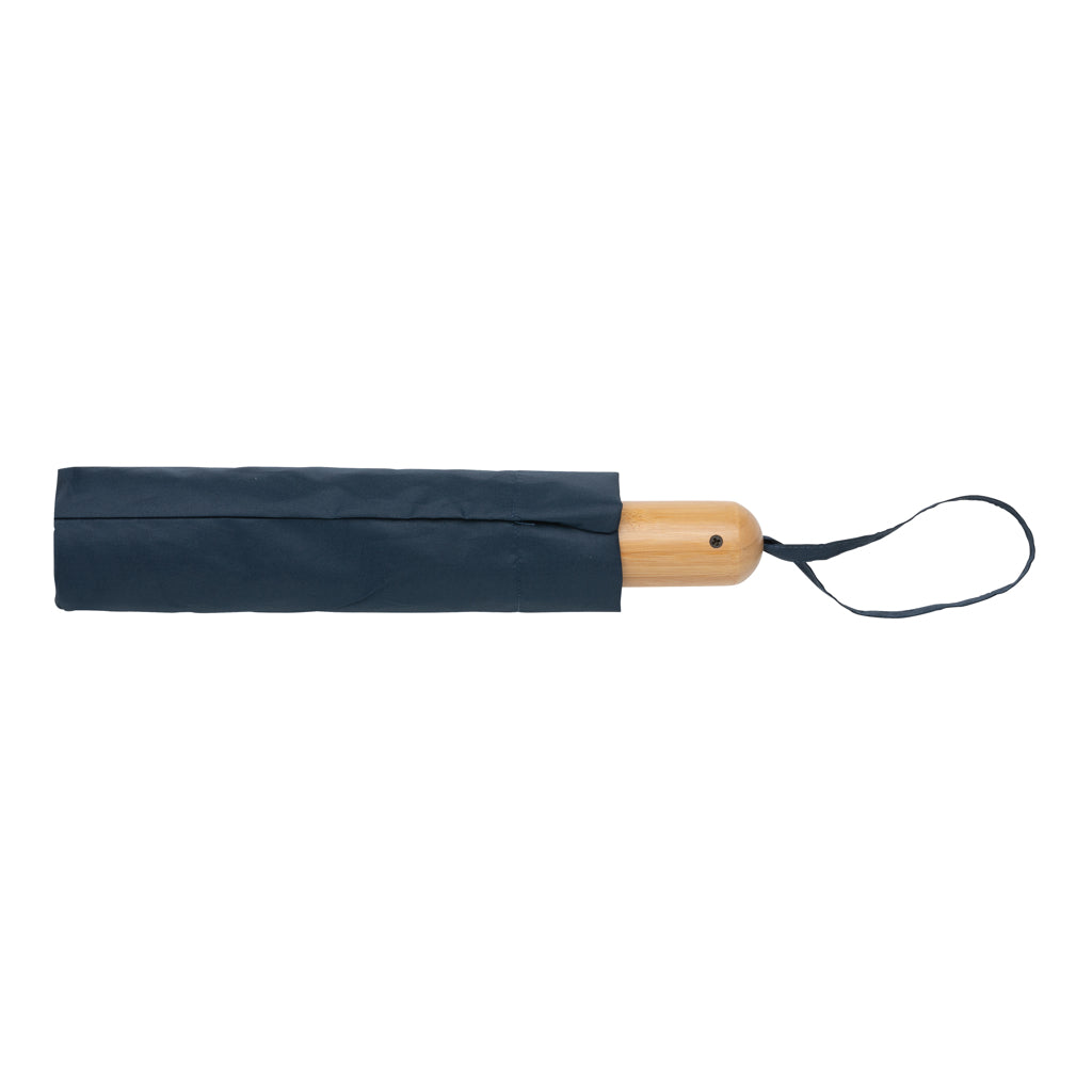 21' Impact AWARE™ RPET 190T bamboo auto open/close umbrella - Navy