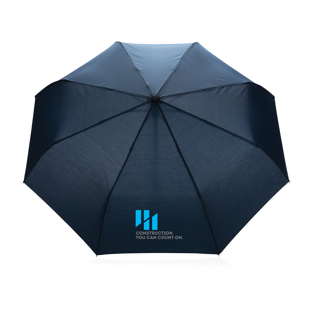 21' Impact AWARE™ RPET 190T bamboo auto open/close umbrella - Navy