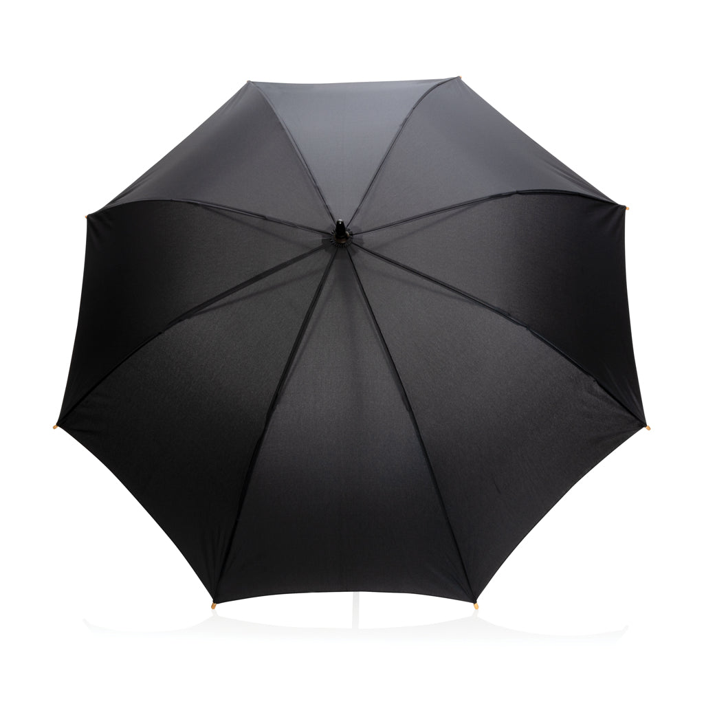 23' Impact AWARE™ RPET 190T auto open bamboo umbrella - Black