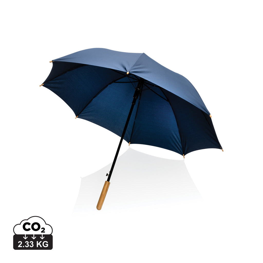 23' Impact AWARE™ RPET 190T auto open bamboo umbrella - Navy