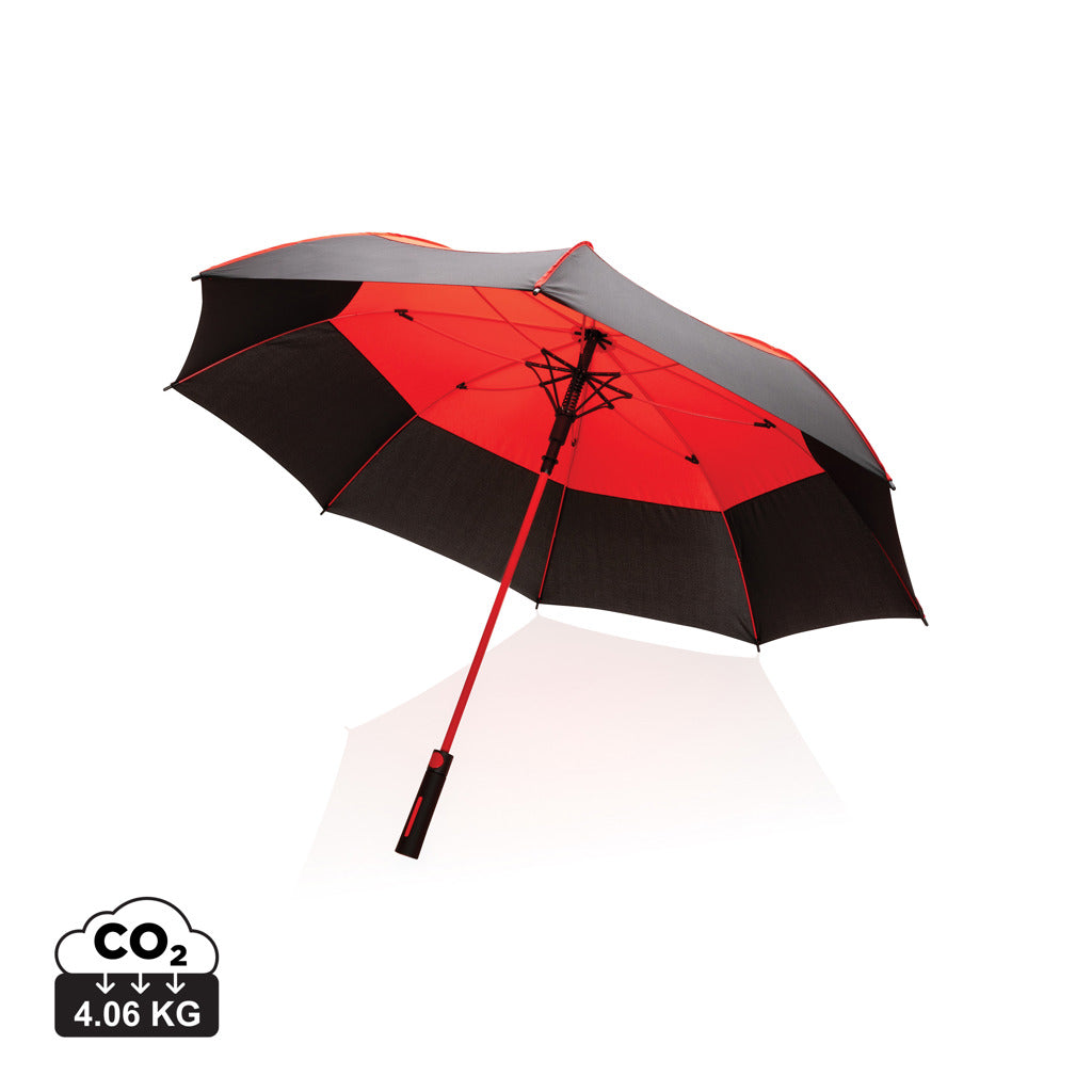 27' Impact AWARE™ RPET 190T auto open stormproof umbrella - Red