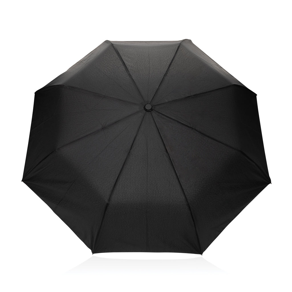 Kaycey 21' AWARE™ RPET Acacia wood mini auto open umbrella - Black