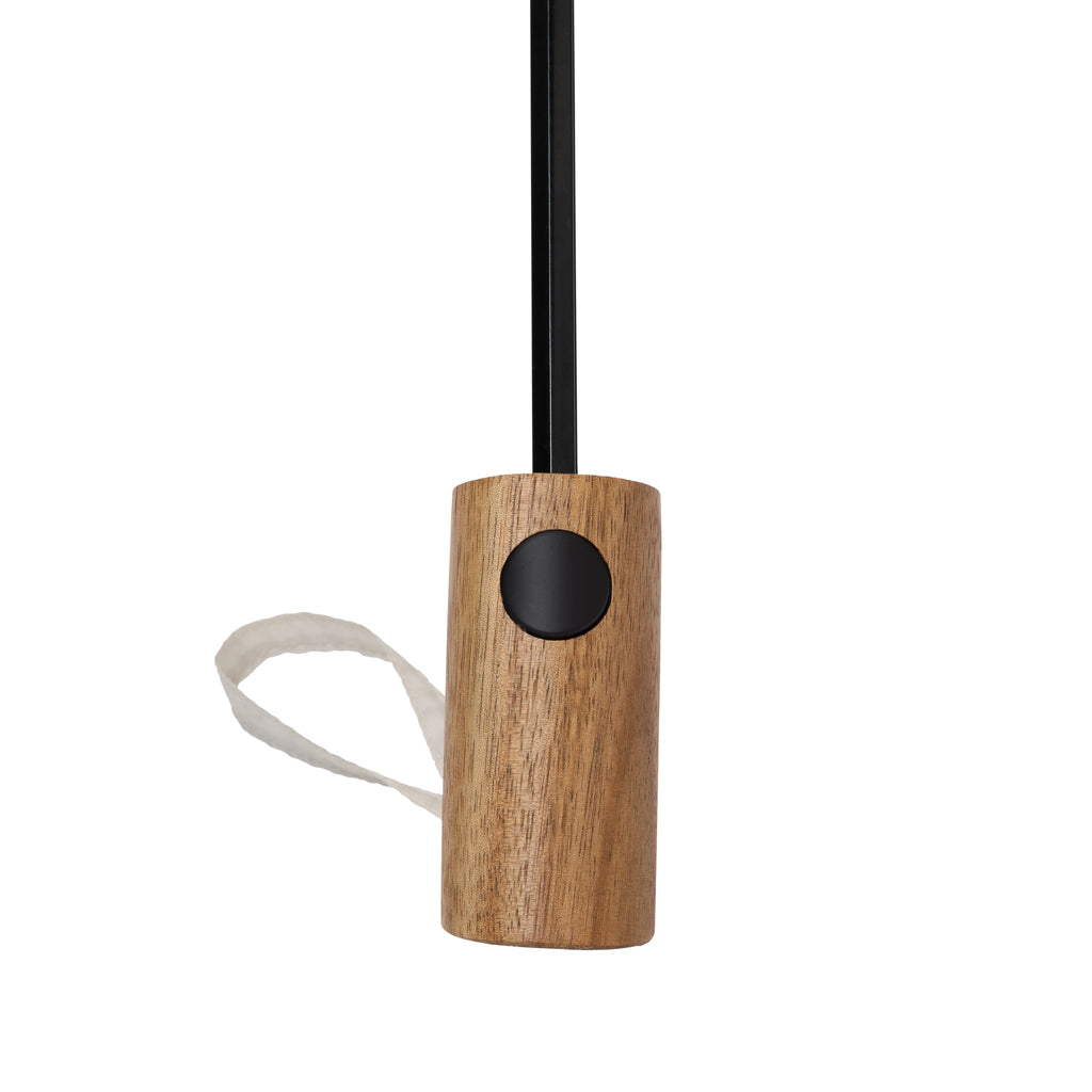 Kaycey 21' AWARE™ RPET Acacia wood mini auto open umbrella - Beige