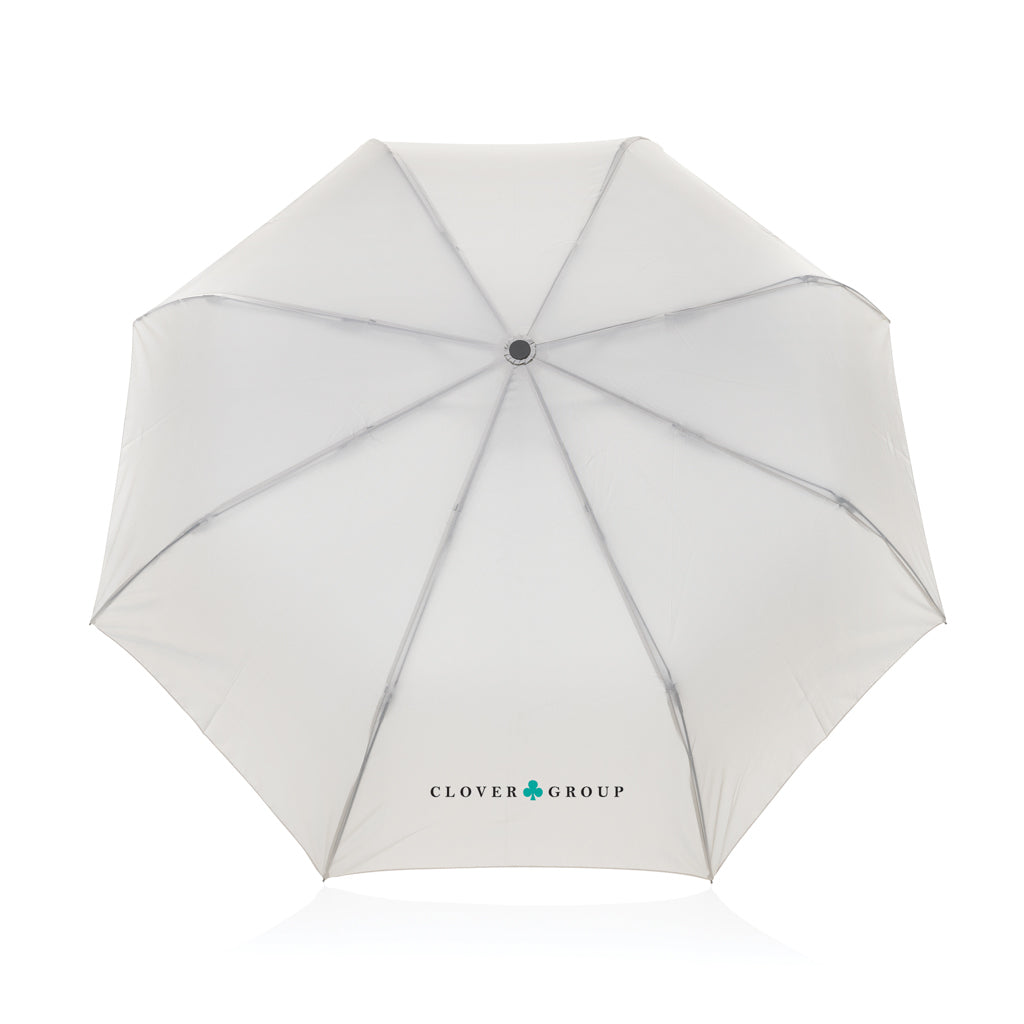 Kaycey 21' AWARE™ RPET Acacia wood mini auto open umbrella - Beige