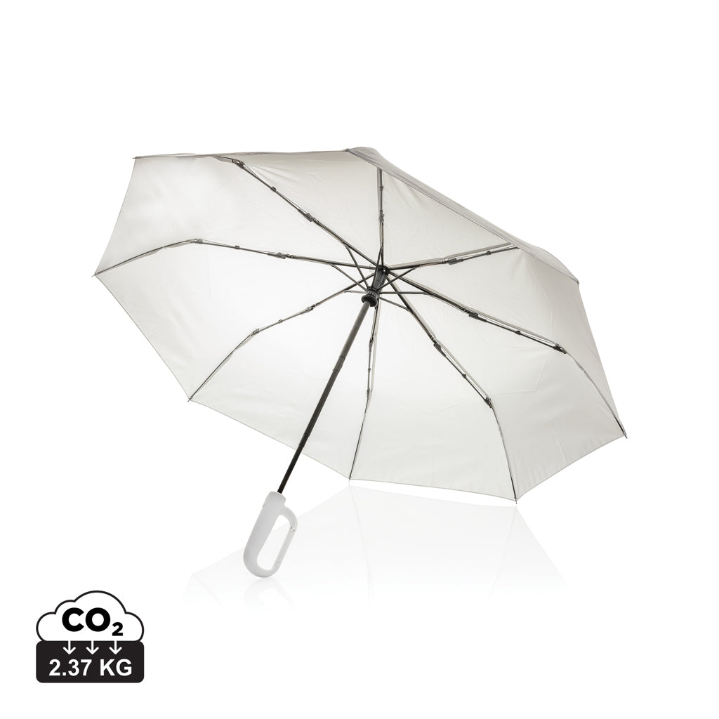 Yara 21' AWARE™ RPET solid colour umbrella with carabiner - Beige