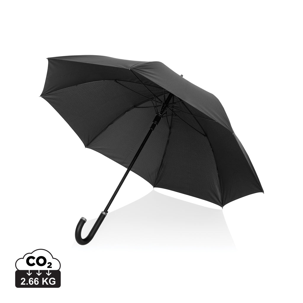 Swiss Peak Vero Aware™ RPET 25” umbrella w luxe handle - Black