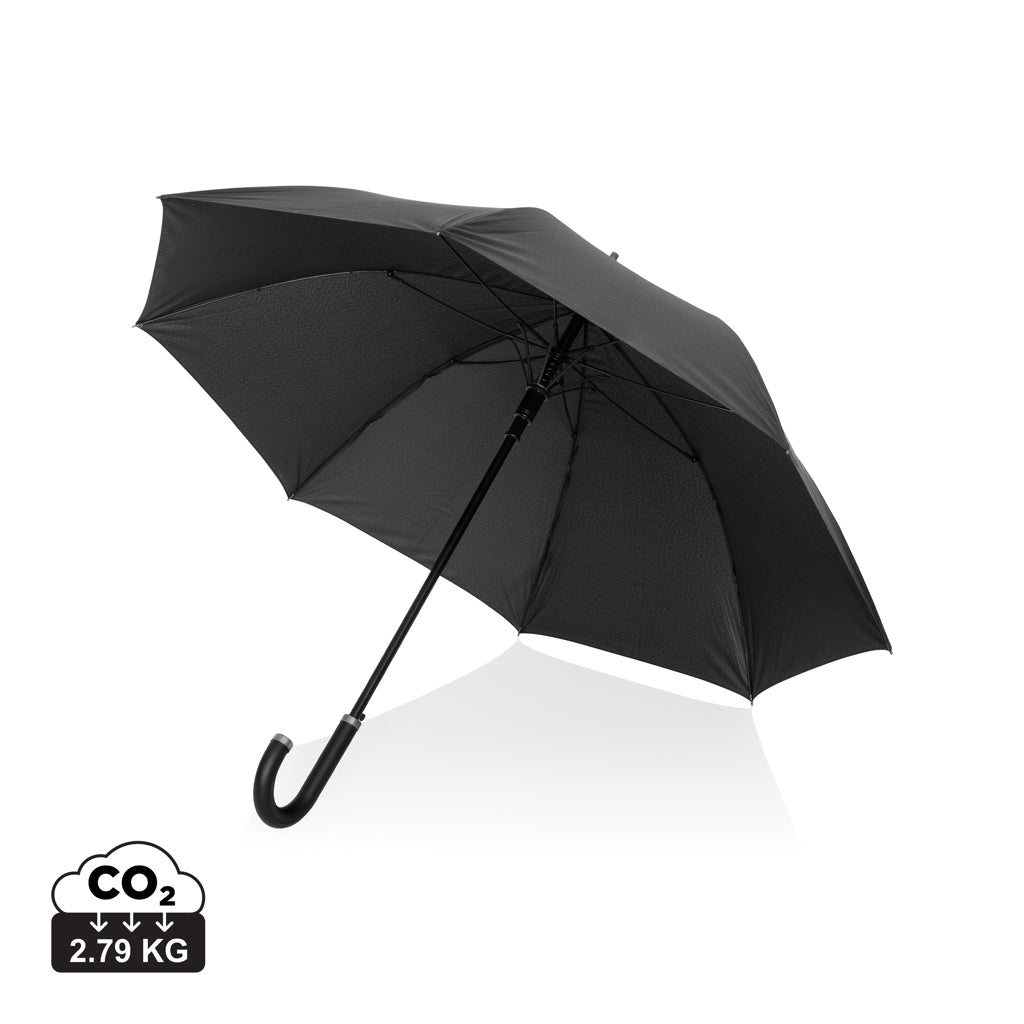 Swiss Peak Vero Aware™ RPET 25” umbrella w luxe handle - Black