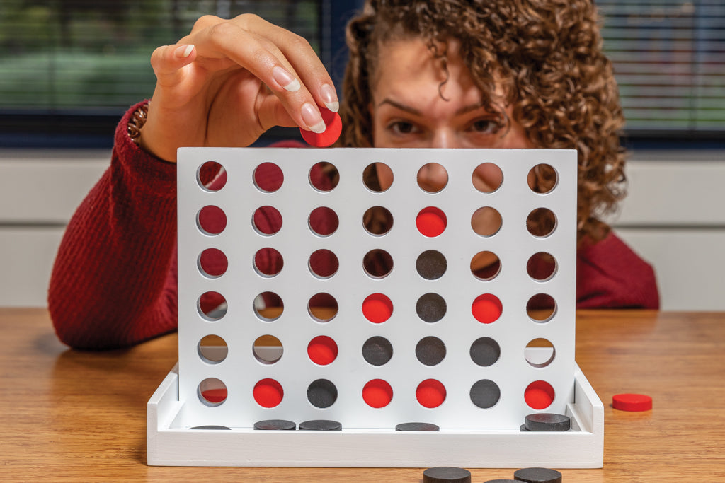 Connect four wooden game - White