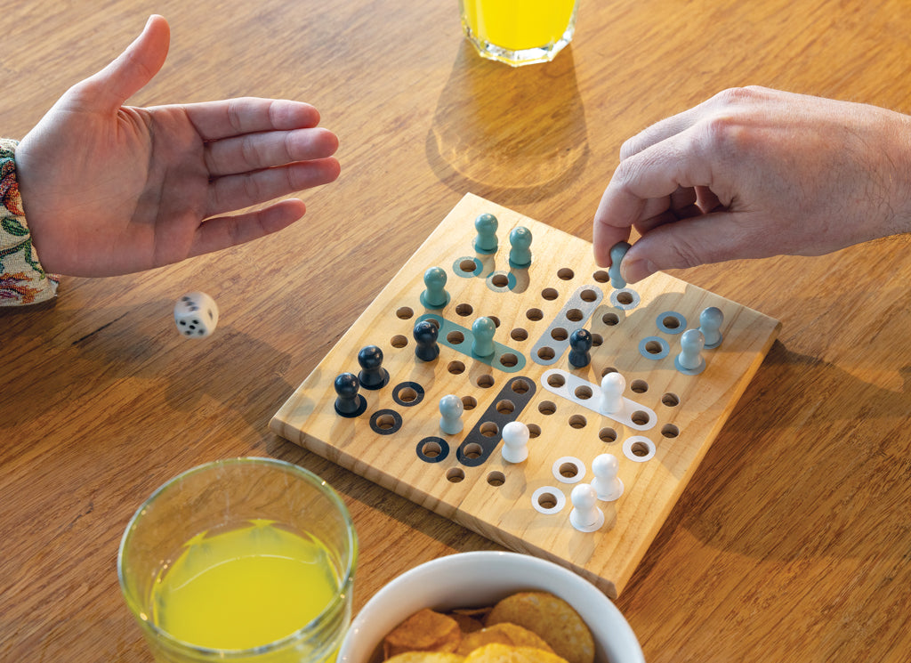 Claire wooden Ludo game - Brown