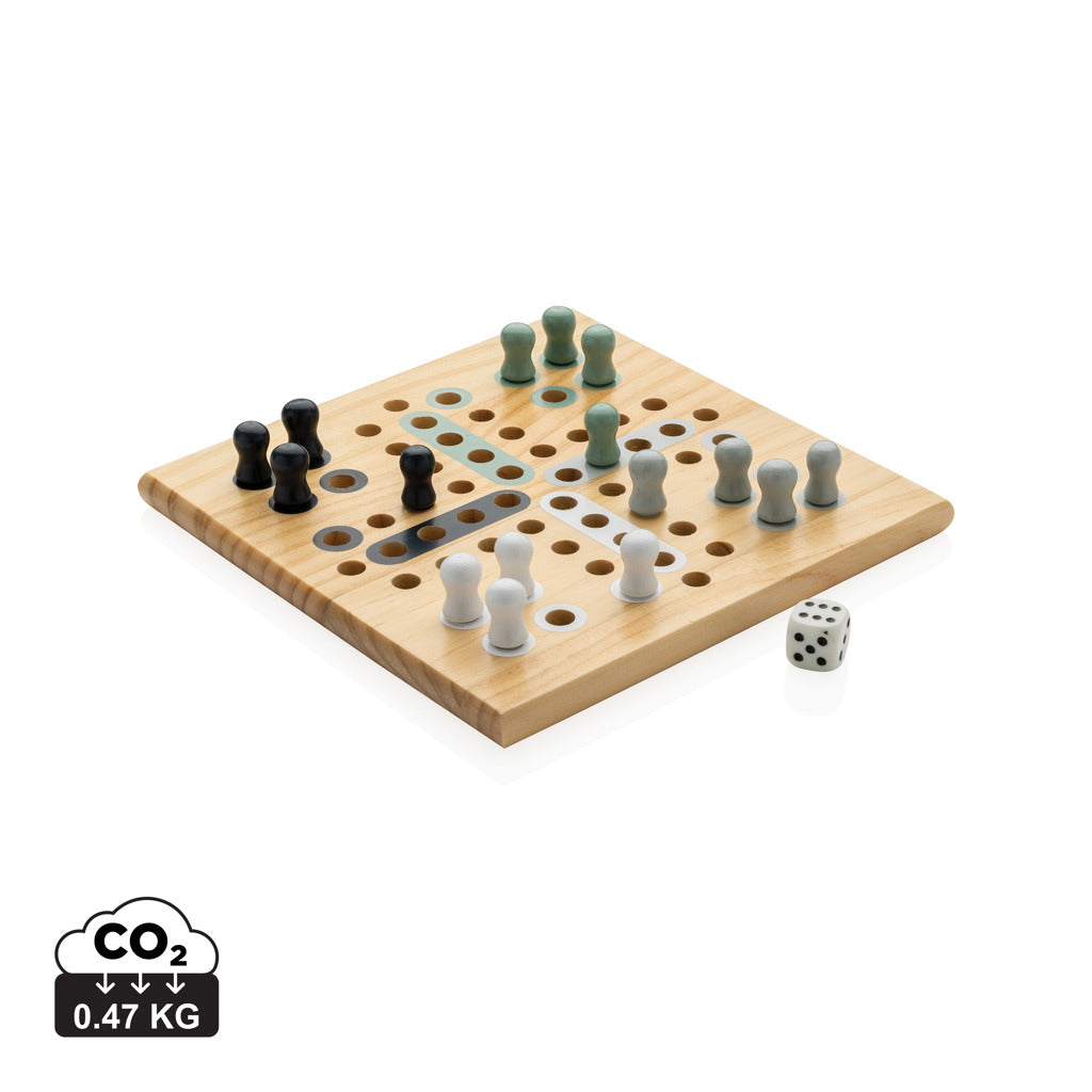 Claire wooden Ludo game - Brown