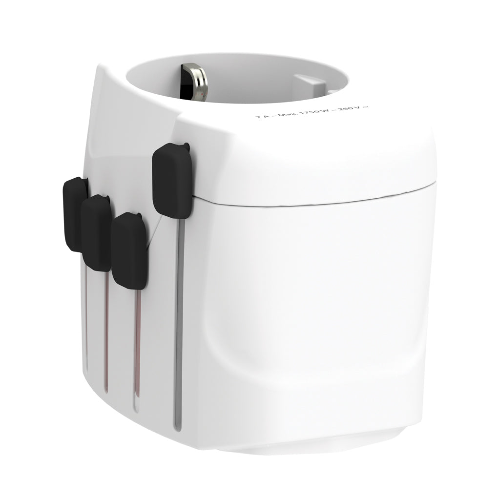 SKROSS Pro 3-Pole World Travel Adapter - White