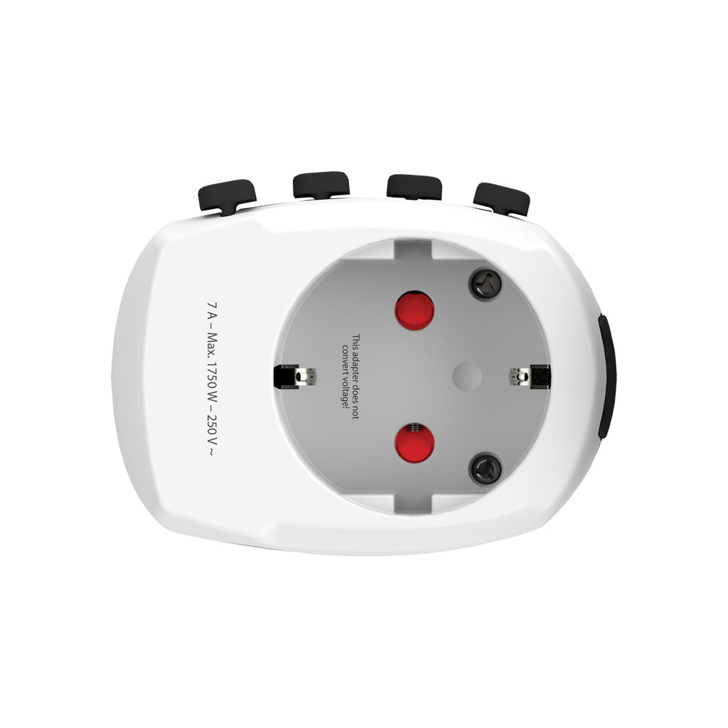 SKROSS Pro 3-Pole World Travel Adapter - White