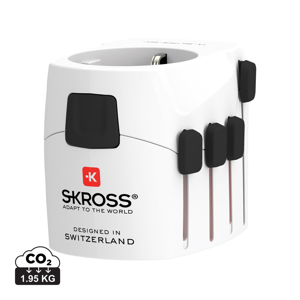 SKROSS Pro 3-Pole World Travel Adapter - White
