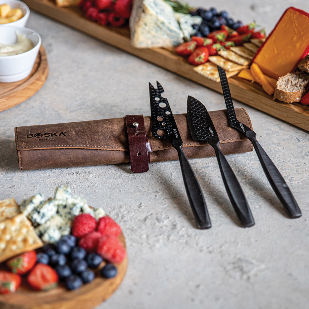 BOSKA Cheese Knife Set Monaco+ Black - Black
