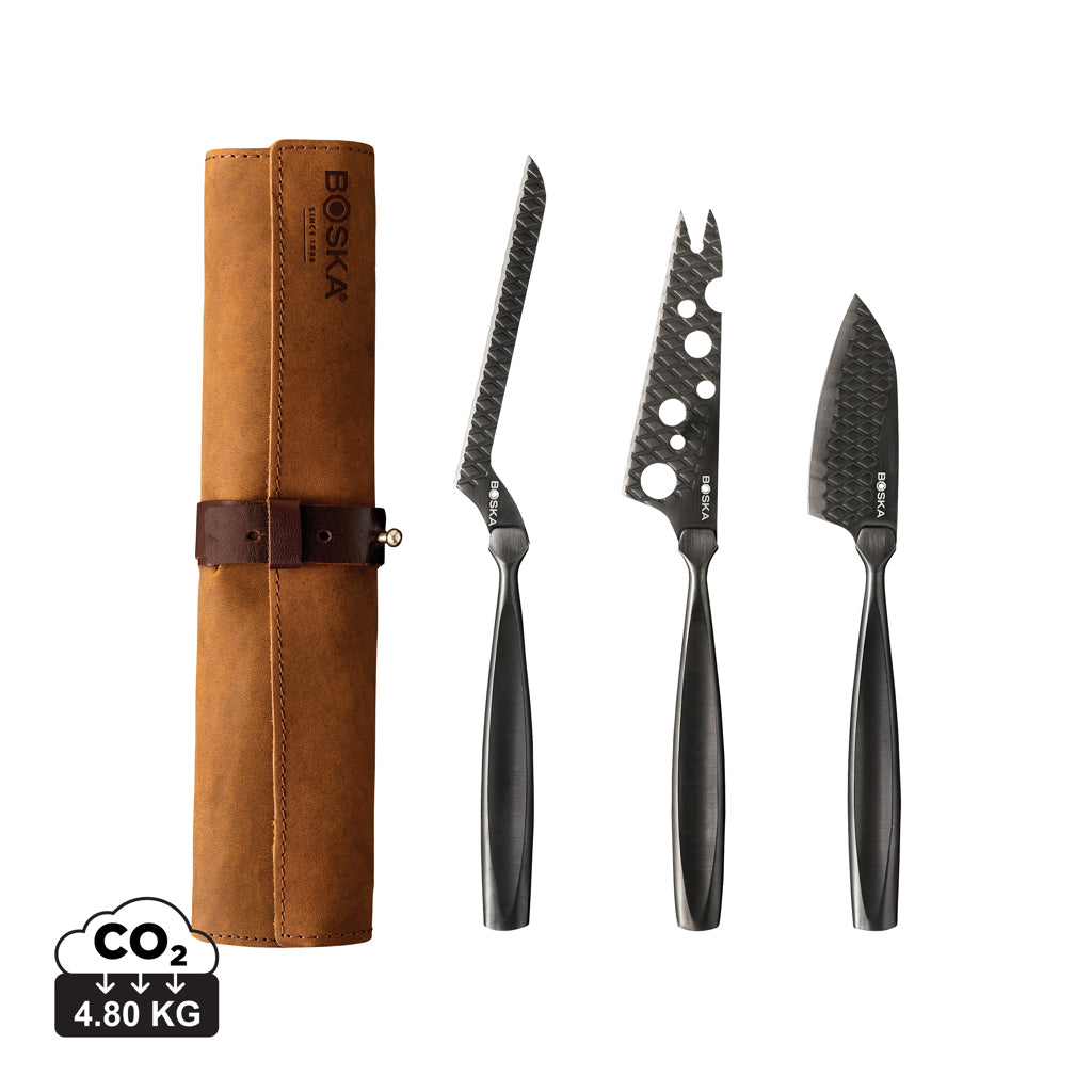 BOSKA Cheese Knife Set Monaco+ Black - Black