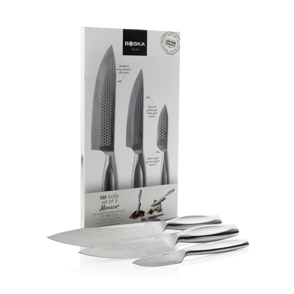 BOSKA Kitchen Knives Monaco+, set of 3 - Steel
