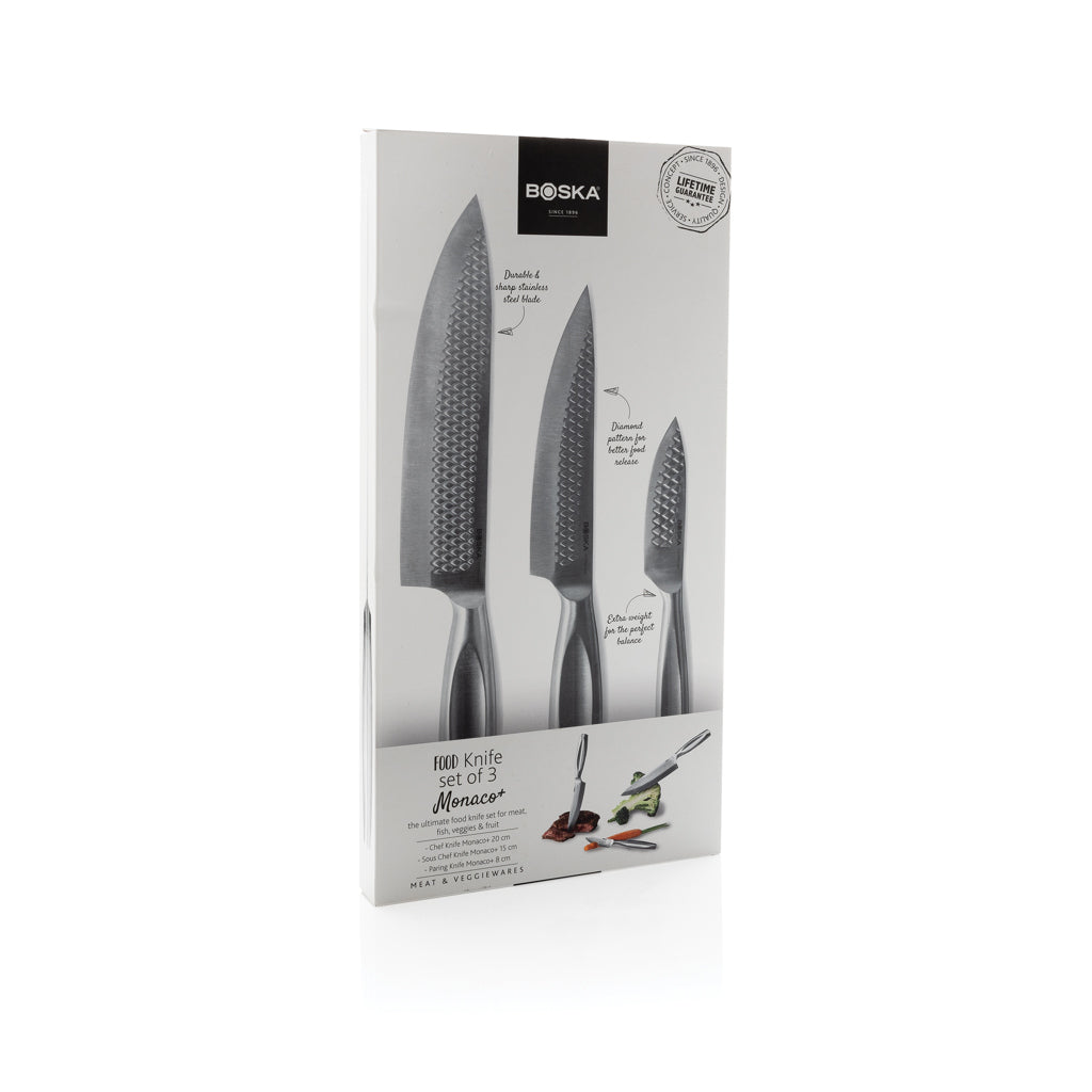 BOSKA Kitchen Knives Monaco+, set of 3 - Steel