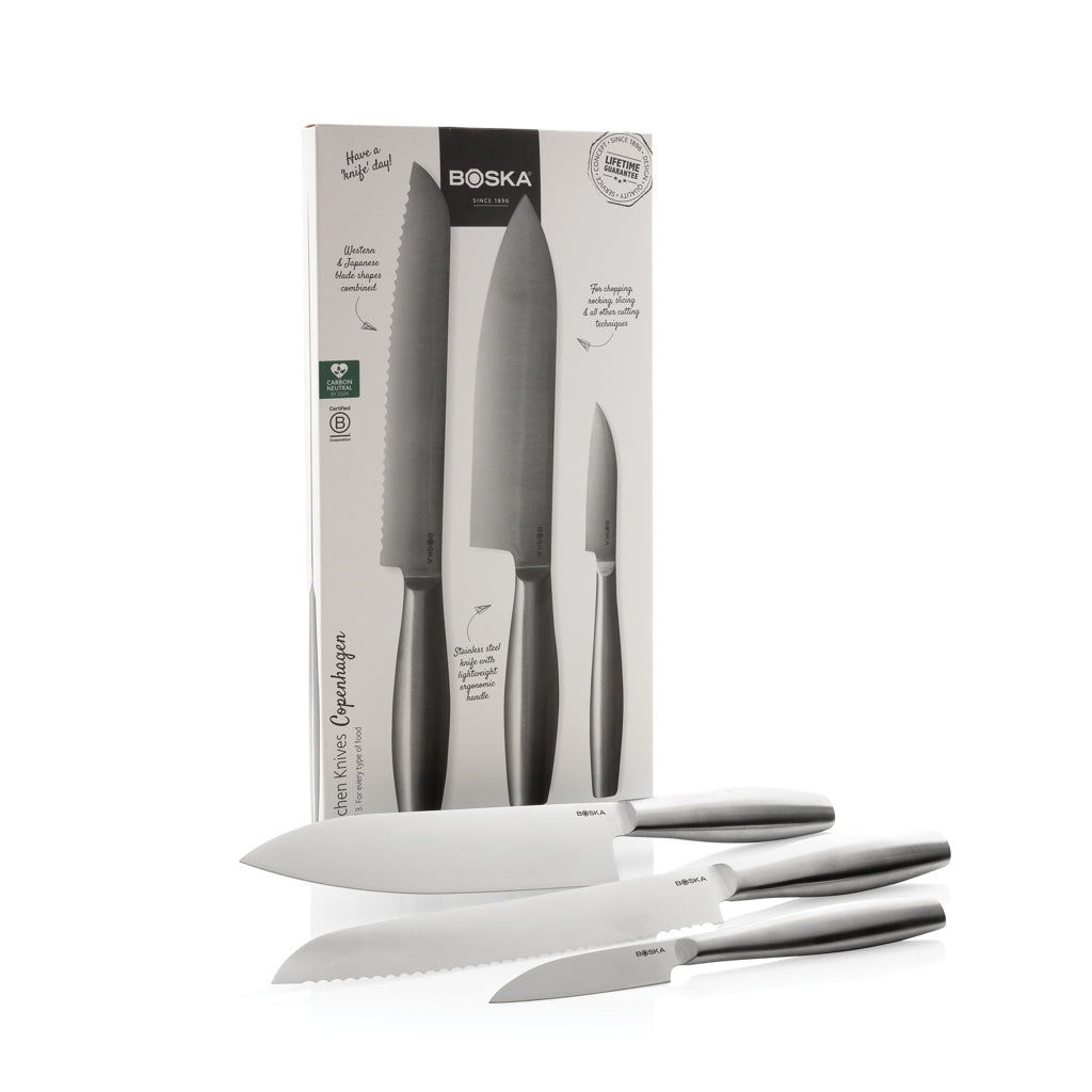 BOSKA Kitchen Knives Copenhagen, set of 3 - Steel