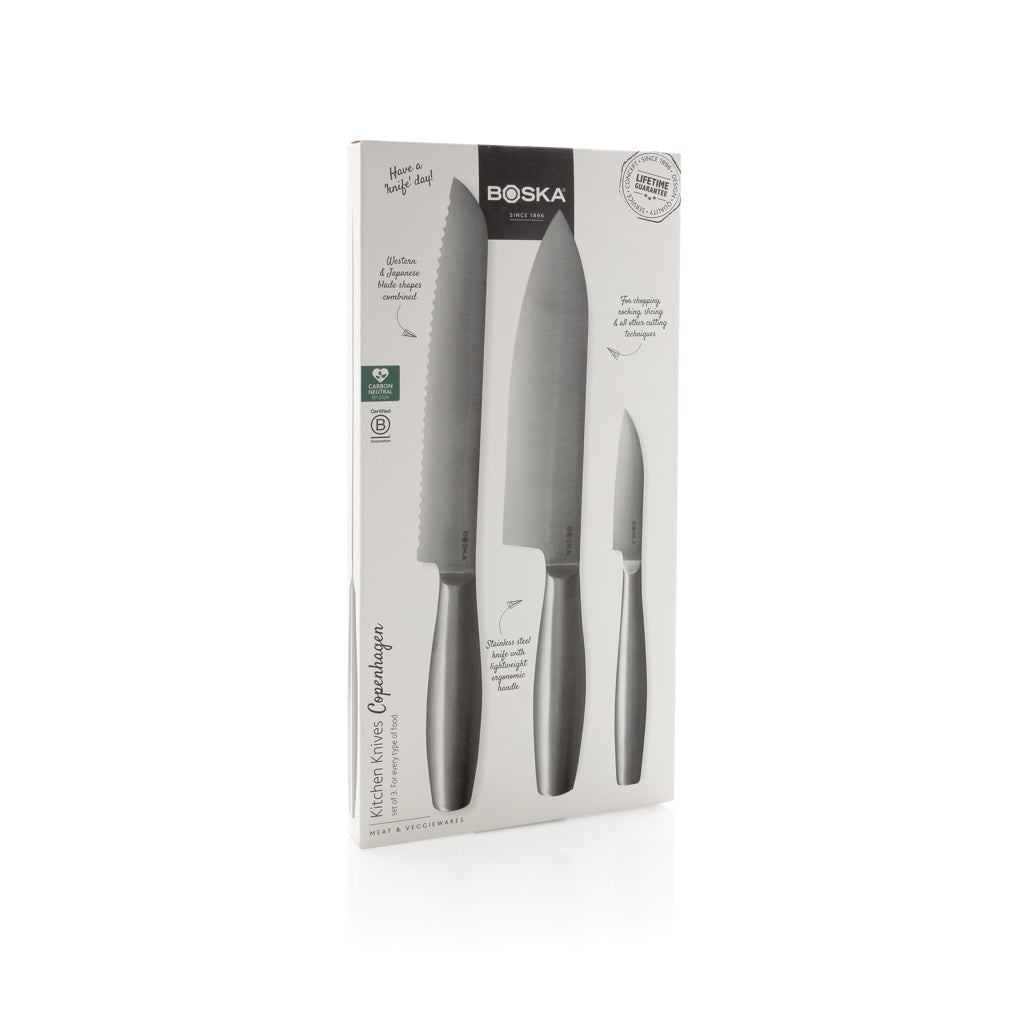 BOSKA Kitchen Knives Copenhagen, set of 3 - Steel