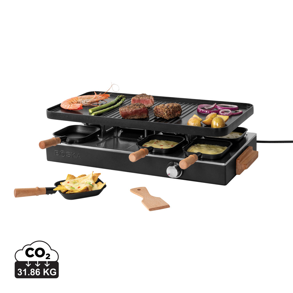 BOSKA Raclette Gourmet Party, 8 Person (EU Type F) - Black