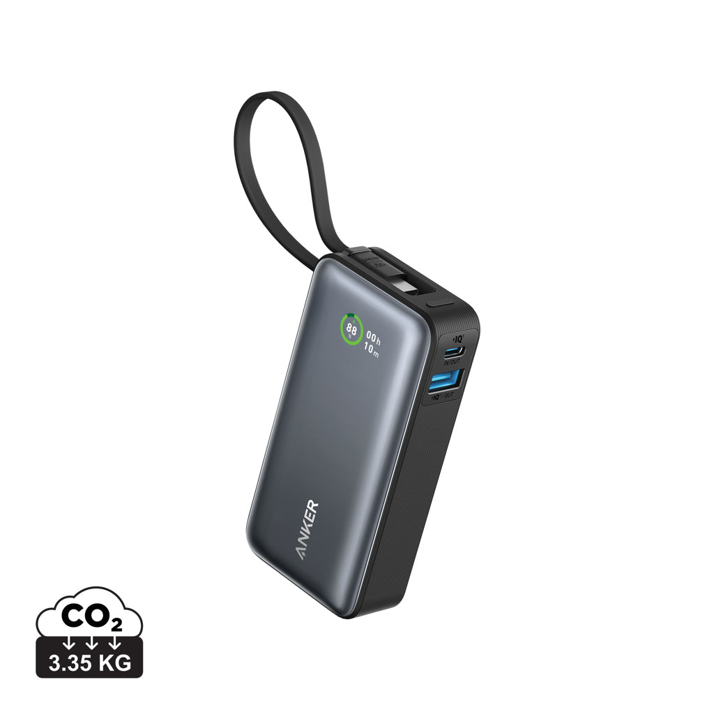Anker Nano Power Bank 30W, Built-In USB-C Cable - Black