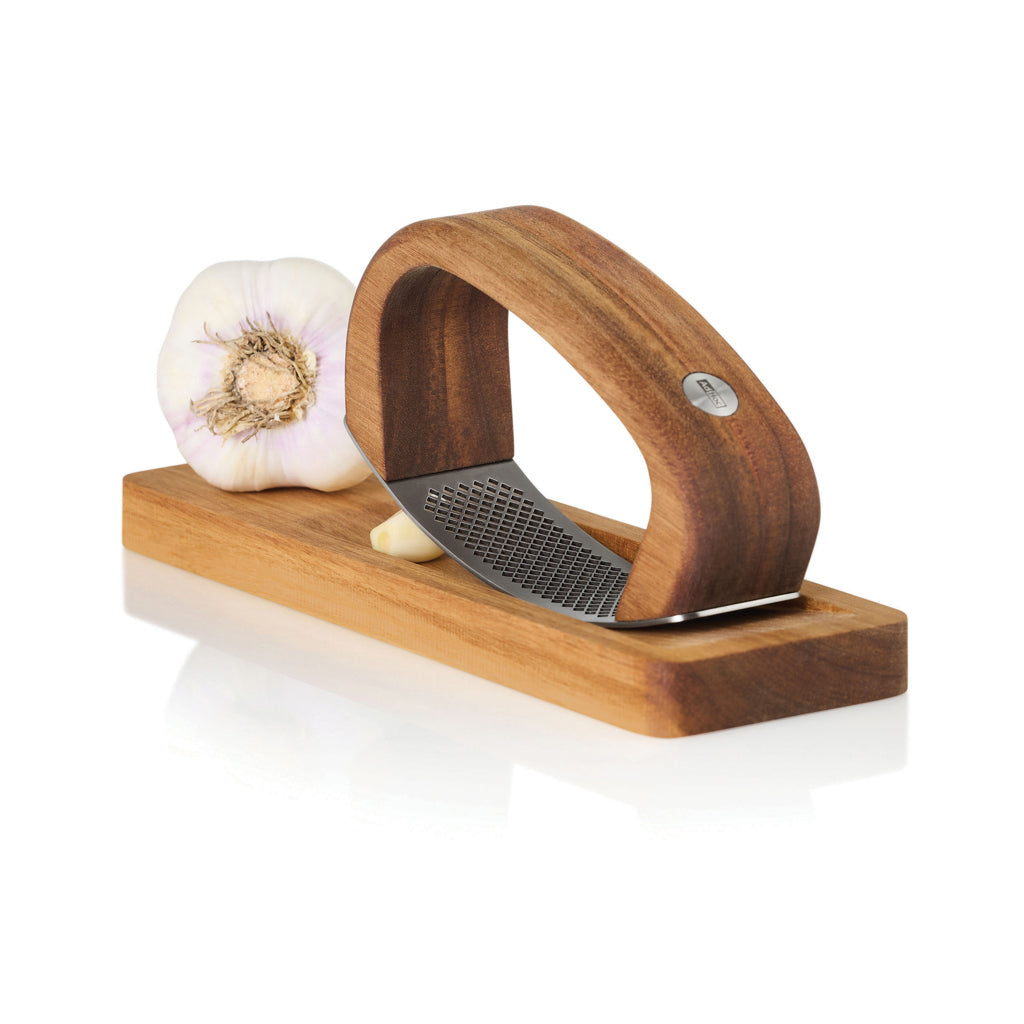 AdHoc RoccaAlio Garlic press with chopping board - Brown