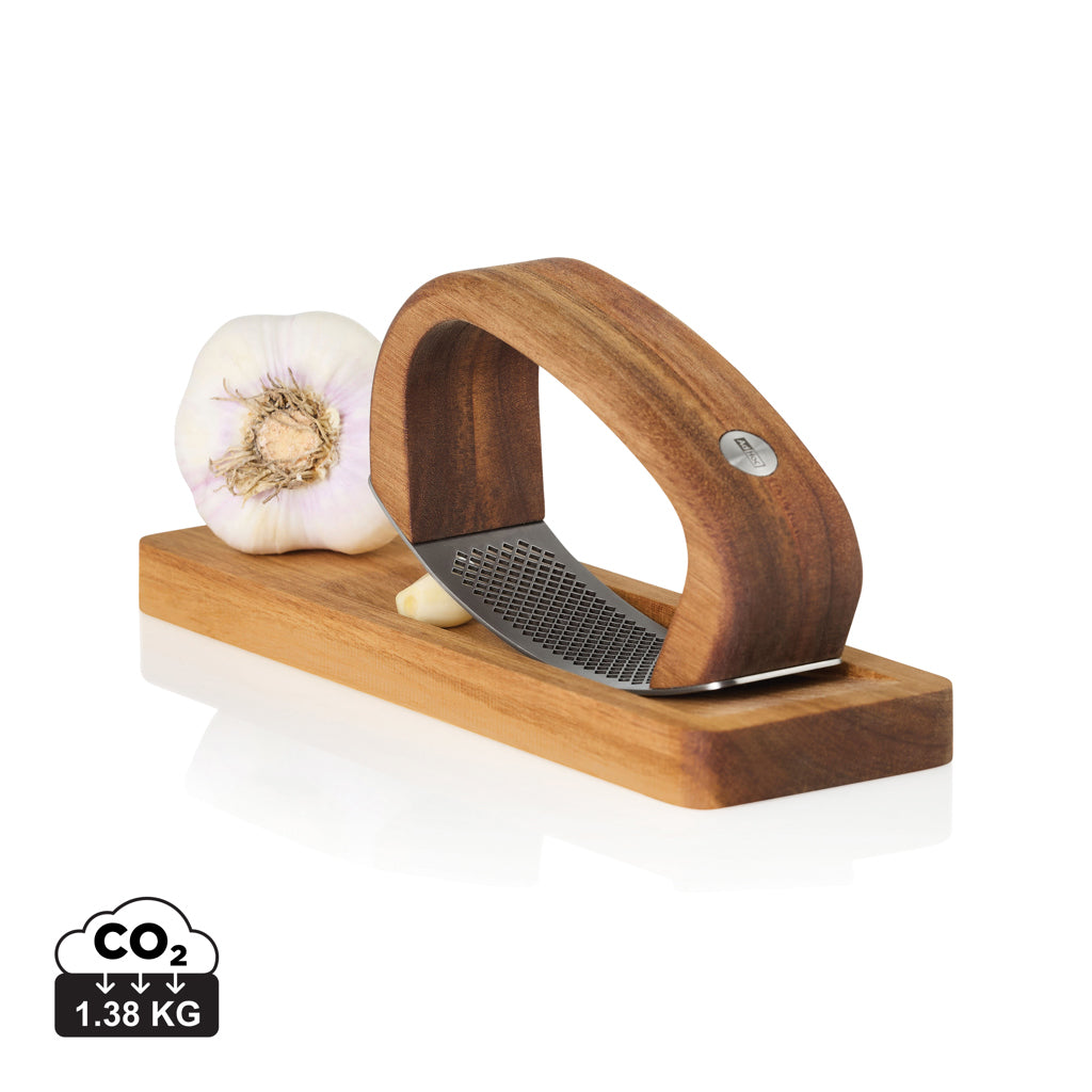 AdHoc RoccaAlio Garlic press with chopping board - Brown