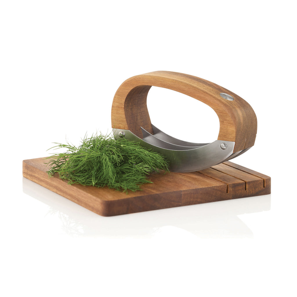 AdHoc RoccaVerde Chopping knife with chopping board - Brown